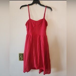 Nobo red lace string open back mini dress size juniors large